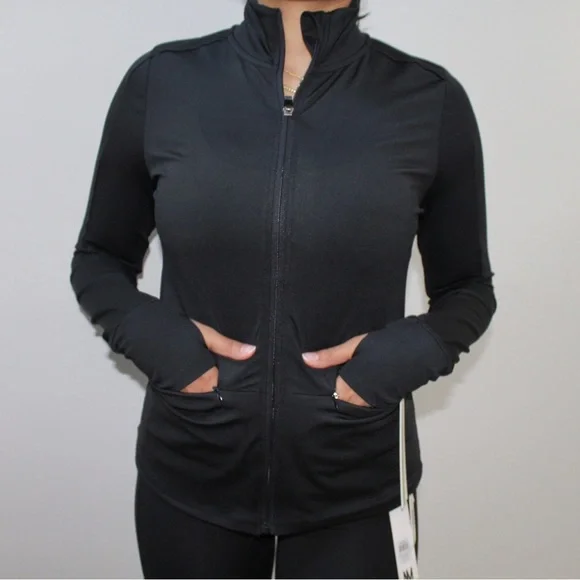 Nicole Miller Workout Sport Jacket Black New With Tags - Picture 2 of 13